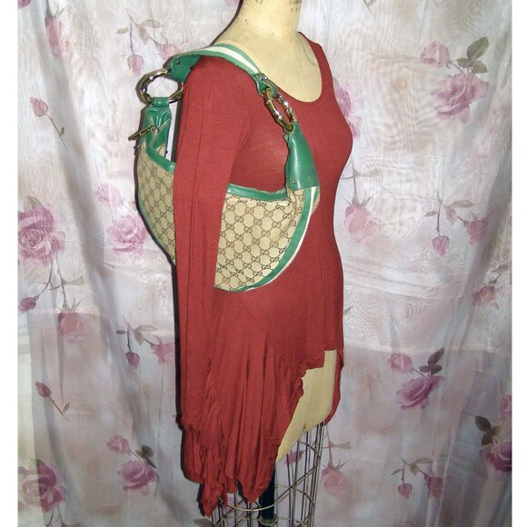 Gucci GG Bamboo Ring Hobo-green & beige - Picture 2 of 15